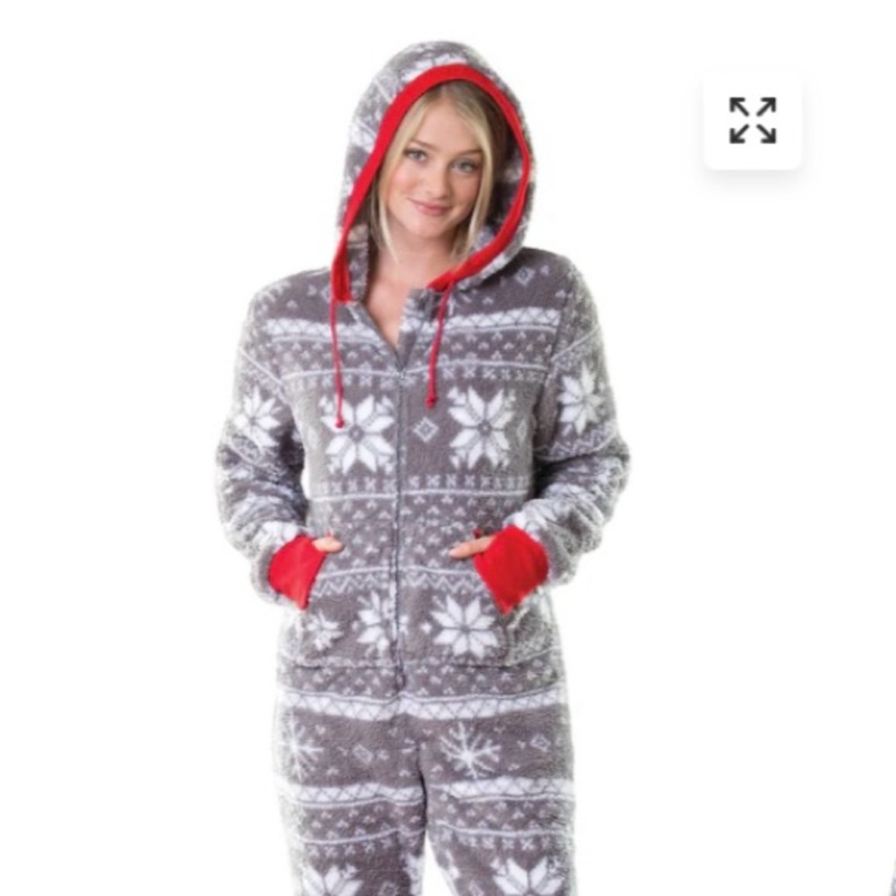 Pajamagram fleece Hoodie-footie pajamas for women, size XS. New in package